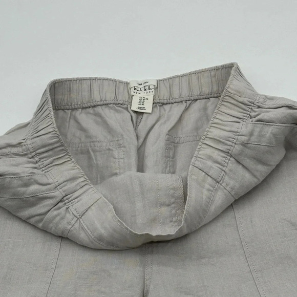 Nicole Miller 100% Linen Women's Pants Elastic Waist Pockets White Size XL - Picture 3 of 10